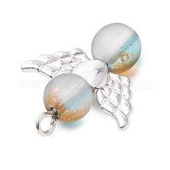 10Pcs Frosted Baking Paint Glass Pendants&nbsp;PALLOY-JF03269
