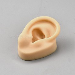 金属サポート付きシリコン右耳モデル型イヤリングディスプレイスタンド  プラチナ  ビスク  6.8x15.5~19cm&nbsp;DIY-WH0899-22B