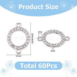 60Pcs Alloy Crystal Rhinestone Connector Charms&nbsp;FIND-HS0002-58P