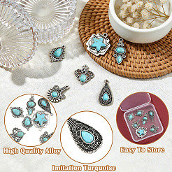 12Pcs 6 Styles Imitation Turquoise Resin Pendants&nbsp;FIND-SZ0019-78