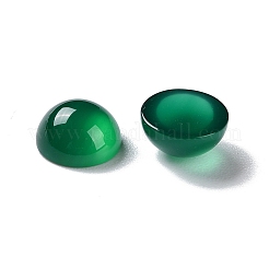 クリアガラスカボション  フラットラウンド  グリーン  8x4.5mm&nbsp;GLAA-B015-05