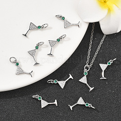 SHEGRACE Brass Micro Pave Cubic Zirconia Pendants&nbsp;XGRQ1U254-380P