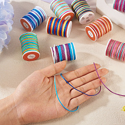 9 Rolls 9 Colors Segment Dyed Polyester Thread&nbsp;NWIR-TA0001-37A