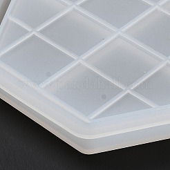 DIY シリコーン コースター金型  レジン型  UVレジン用  エポキシ樹脂ジュエリー作り  タータン模様  六角  115x102x12mm  内径：90x103mm&nbsp;DIY-G079-18C