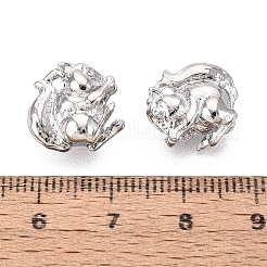 合金ペンダント  松ぼっくりのチャームを持つリス  ラックめっき  カドミウムフリー＆ニッケルフリー＆鉛フリー  プラチナ  13x14x6.5mm  穴：1.5~1.6mm&nbsp;PALLOY-Q464-04P