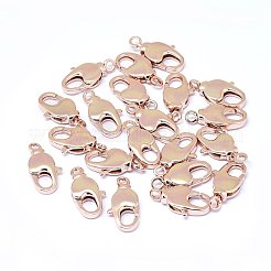 真鍮カニカン  ローズゴールド本金メッキ  17x9x4mm  穴：2mm&nbsp;X-KK-F764-15RG