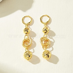丸い真鍮のタッセルフープピアス  18KGP本金メッキ  62x10mm&nbsp;QQ1128