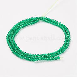 天然水晶ビーズ連  染め  イミテーションエメラルド  ラウンド  多面カット  2mm  穴：0.5mm  約190個/連  14インチ&nbsp;G-G680-06