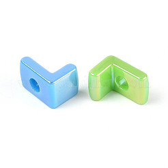 UVメッキ不透明アクリルヨーロピアンビーズ  大穴ビーズ  ミックスカラー  文字l  20.5x15x13.5mm  穴：6mm&nbsp;OACR-M027-03L