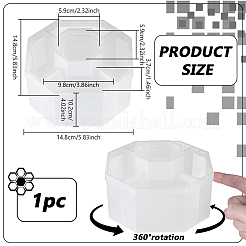 プラスチック製回転ペンホルダー  八角形  透明  148x148x102mm&nbsp;AJEW-WH0752-177A