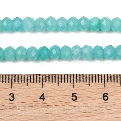 天然石アマゾナイトビーズ連売り  ロンデル  多面カット  5x3.5mm  穴：0.9mm  約108~110個/連  15.16~15.35インチ（38.5~39cm）&nbsp;GG-CBA55C5-01