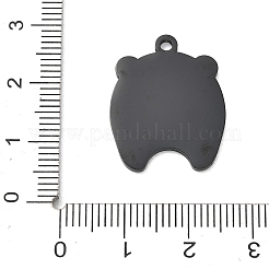 304ステンレスペンダント  パンダチャーム  艶出し  イオンプレーティング（ip）  ブラック  23x18.5x1.5mm  穴：1.9mm&nbsp;SA-CBAE115-12EB