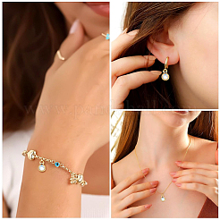 10Pcs Brass Edge & Loop Micro Pave Clear Cubic Zirconia Charms&nbsp;KK-LP0001-33