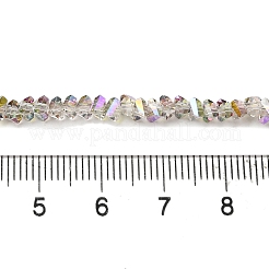 透明ガラスビーズ連売り  多面カット  三角形  ゲインボロ  4~4.5x4~4.5x2.5mm  穴：0.8mm  約128~136個/連  11.10''~12.44''（28.2~31.6センチメートル）&nbsp;EGLA-P061-04A-HP01