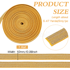 ポリエステルストライプリボン  服飾材料  ゴールド  3/8インチ（10mm）&nbsp;OCOR-WH0091-40A-02-1