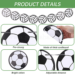 スポーツパーティー装飾紙バナー8枚  サッカー  133x0.5mm&nbsp;AJEW-CN0007-14B