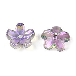 Transparent Electroplate Glass Bead Caps&nbsp;EGLA-N015-01E