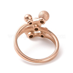 Ion Plating(IP) 304 Stainless Steel Round Ball Finger Ring for Women&nbsp;RJEW-D120-13RG