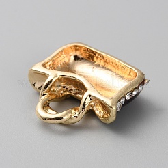 合金ラインストーンペンダント  エナメル  ハンドバッグチャーム  ライトゴールド  暗赤色  19.5x20x5.5mm  穴：5.4x4.5mm&nbsp;FIND-WH0156-59A-01
