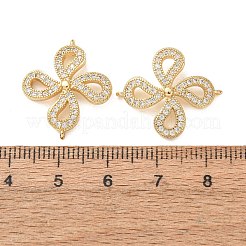 Brass Micro Pave Clear Cubic Zirconia Connector Charms&nbsp;CU-CBA4579-14G