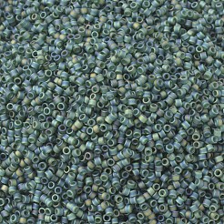 MIYUKIデリカビーズ  シリンダー  日本製シードビーズ  11/0  （db0859)マット透明ダークエメラルドab  1.3x1.6mm  穴：0.8mm  約2000PCS /ボトル  10 G /ボトル&nbsp;SEED-JP0008-DB0859