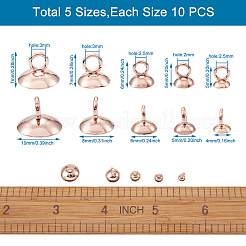 50Pcs 5 Style 304 Stainless Steel Bead Cap Pendant Bails&nbsp;STAS-CD0001-16