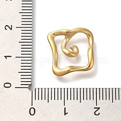 PVD真空メッキ304ステンレスペンダント  スクエアチャーム  18KGP本金メッキ  15x14.5x2.5mm&nbsp;STAS-P371-082G