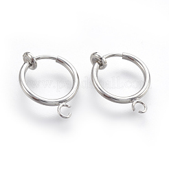 Brass Clip-on Hoop Earrings&nbsp;X-KK-L169-06P