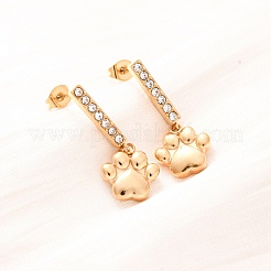 304 Stainless Steel Dangle Stud Earrings&nbsp;EJEW-C148-02G