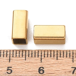304ステンレスチューブビーズ  直方体の  イオンプレーティング（ip）  18KGP本金メッキ  10x5x5mm  穴：4x4mm&nbsp;STAS-L318-12G-04