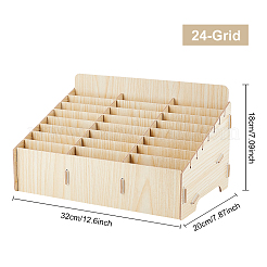 24-Grid Wooden Cell Phone Storage Box&nbsp;CON-WH0094-05B