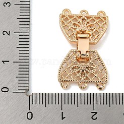 真鍮製折りたたみ式クラスプ  カドミウムフリー＆ニッケルフリー＆鉛フリー  蝶結び  1連  5穴  10KGP本金メッキ  18mm  穴：28x16mm&nbsp;X-KK-N254-117G-02