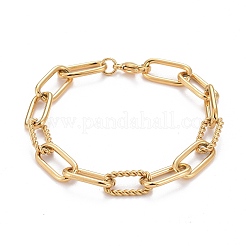Ion Plating(IP) 304 Stainless Steel Paperclip Chain Bracelets&nbsp;BJEW-F412-02G