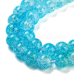 Spray Painted Crackle Glass Beads Strands&nbsp;DGLA-C002-6mm-10