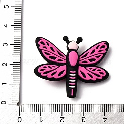 シリコンビーズ  トンボ  フクシア  30x36x9mm  穴：2mm&nbsp;X1-SIL-K006-04B