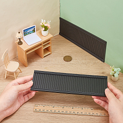 プラスチック長方形壁ステッカーモデル  ドールハウス用家具  ブラック  200x70x4mm&nbsp;AJEW-WH0596-555D