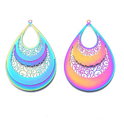 Ion Plating(IP) 304 Stainless Steel Filigree Big Pendants&nbsp;STAS-T057-55