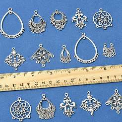 36Pcs 9 Styles Tibetan Style Alloy Chandelier Components Links&nbsp;TIBE-FS0003-24
