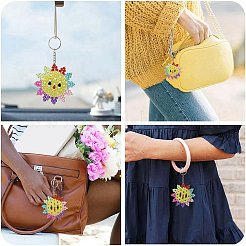 Plastic Beaded Pendant Keychain&nbsp;HJEW-CJC0009-01P