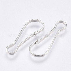鉄のキーホルダー留め金のパーツ  留め金スナップ  ニッケルフリー  プラチナ  23.5x8x1.5mm&nbsp;X-IFIN-T007-14P-NF