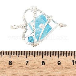 Electroplated Natural Quartz Copper Wire Wrapped Pendants&nbsp;PALLOY-TA00429-02