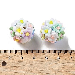 Luminous Polymer Clay Rhinestone Flower Beads&nbsp;RESI-C048-01C