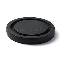 木製ディスプレイベース  クローシュベルジャー用  フラットラウンド  ブラック  115x16.5mm&nbsp;AJEW-WH0299-57B-02