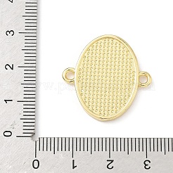 真鍮製エナメルコネクターチャーム  nuestra senora de suyara の単語のリンクが付いた楕円形  鉛フリー＆カドミウムフリー  長持ちメッキ  ラックめっき  18KGP本金メッキ  ホワイト  24.5x25x2mm  穴：2mm&nbsp;KK-B141-08G