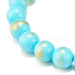 Natural Mashan Jade Round Beaded Stretch Bracelet&nbsp;BJEW-JB07970-02