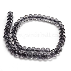 染色された天然石風ガラスビーズの連  ロンデル  グレー  9.5~10x7mm  穴：1.5mm  約54個/連  14.96''（38センチメートル）&nbsp;GL-Z001-03B-09