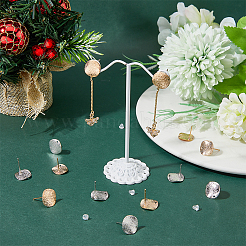 40色合金スタッドピアス金具2個  50個のプラスチック製イヤーナット付き  フラットラウンド  プラチナ＆ライトゴールド  12mm  穴：1.2mm  ピン：0.7mm  20個/カラー&nbsp;FIND-FH0005-18