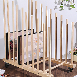 アート作品用の木製ポータブルイーゼル収納ラック  バリーウッド  71x40x77cm&nbsp;AJEW-WH0596-840