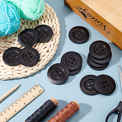 40Pcs Wood Buttons&nbsp;BUTT-OC0001-53B