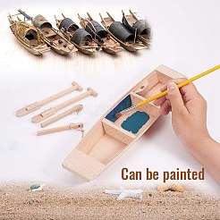 Unfinished Wooden Boat&nbsp;DIY-WH0051-73